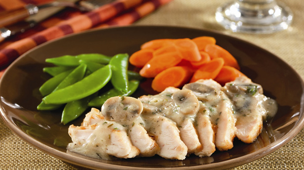 Pan Seared Chicken Breasts with Creamy Mushroom Sauce