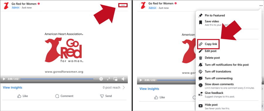 Steps on how to Link Your #GoRedGetFit Video screenshot