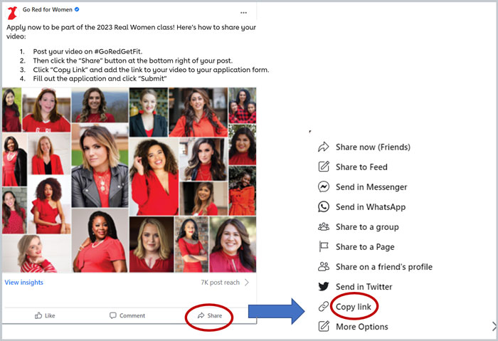 How to Copy a Facebook Video Link for the Real Women 2023 Application