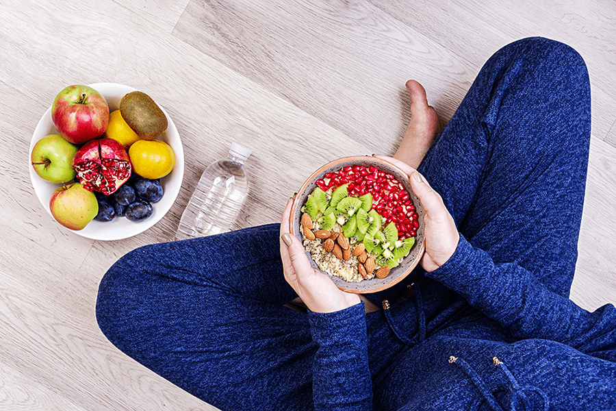 woman eating healthy oatmeal