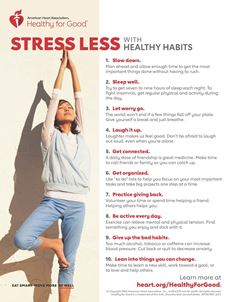 Stress Less with Healthy Habits infographic Stress Less with Healthy Habits infographic
