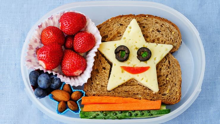 happy face in school lunch