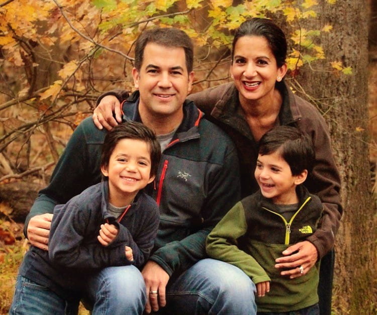 Dr. Svati Shah, husband Dr. Patrick Hranitzky and sons Kieran and Kellan