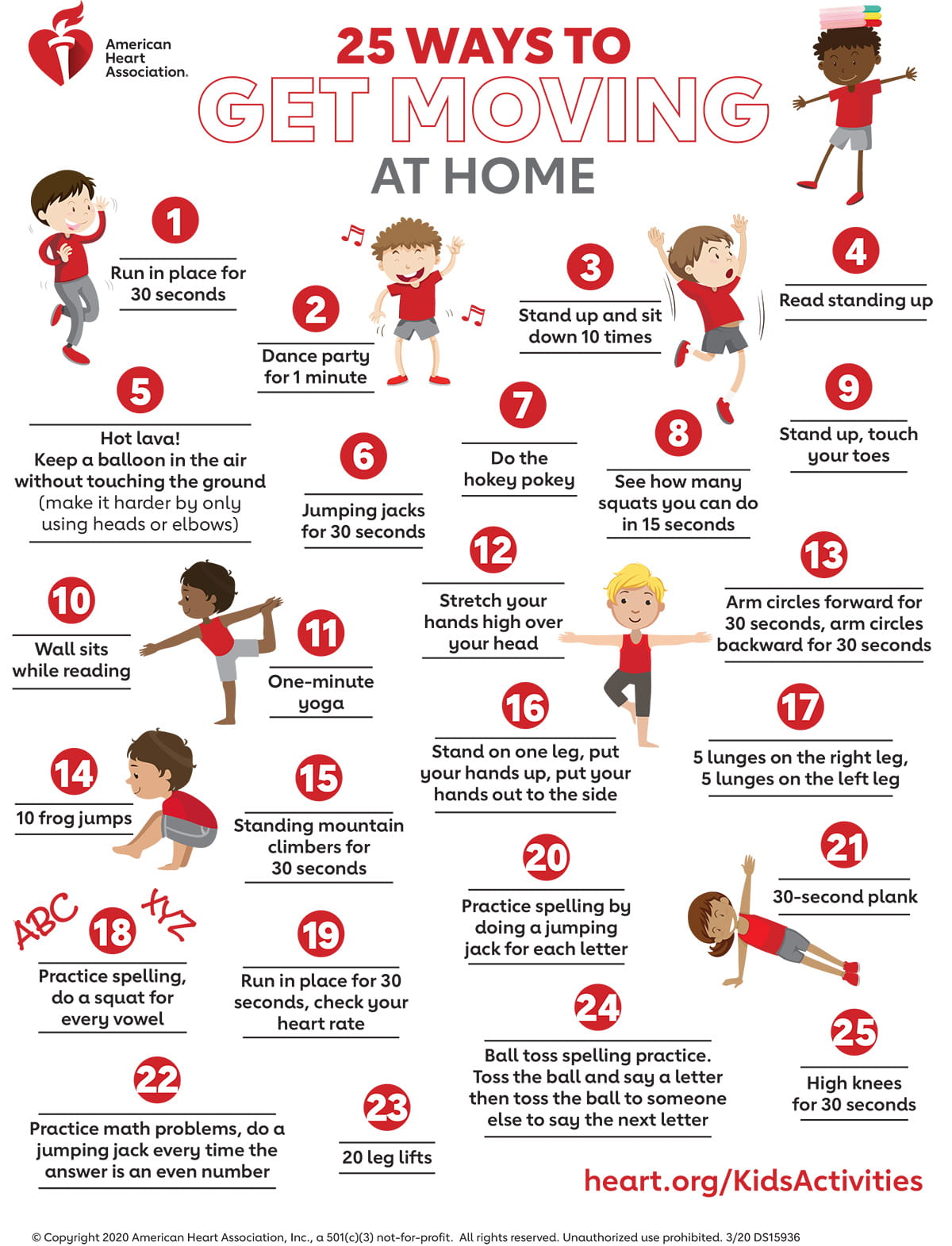 25 ways to get kids moving at home