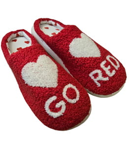 Chenille Go Red Slippers