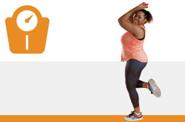 Woman in exercise clothes managing her weight